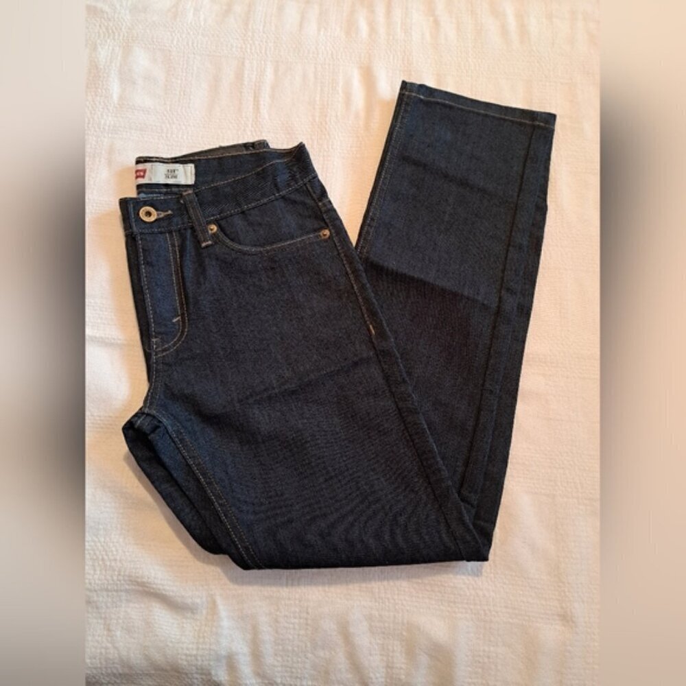 Levi's 511 slim boys size 14 27 X 27 dark wash 5 pocket jeans EUC Black Tag